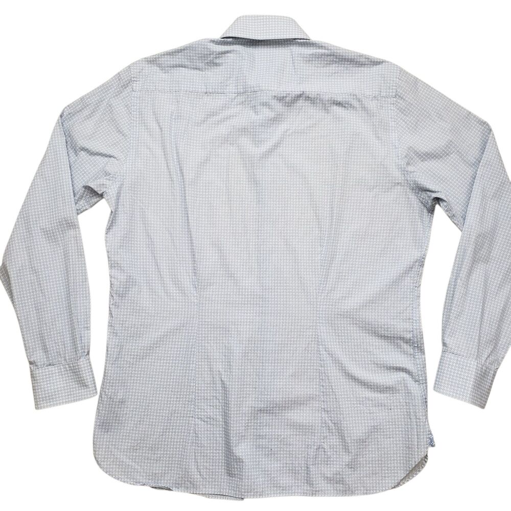 Ted Baker Endurance Dress Shirt Mens 16 34/35 Geometric Flip Cuff Long Sleeve - Picture 8 of 10
